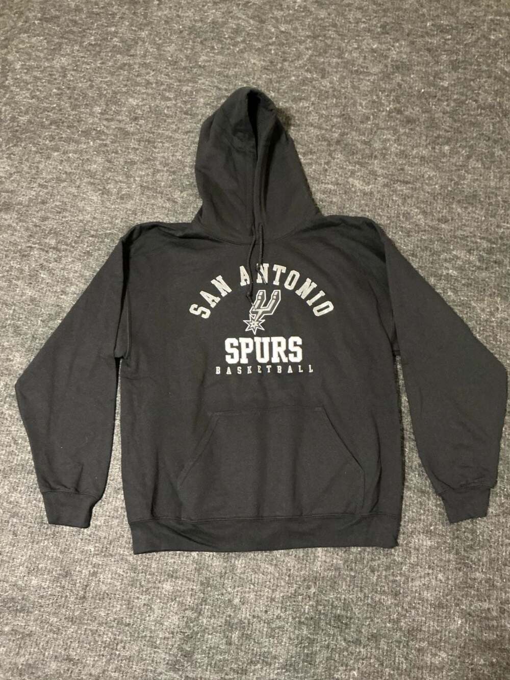San Antonio Spurs Team NBA Pullover Hoodie Sweatshirt Mens Size Large Black